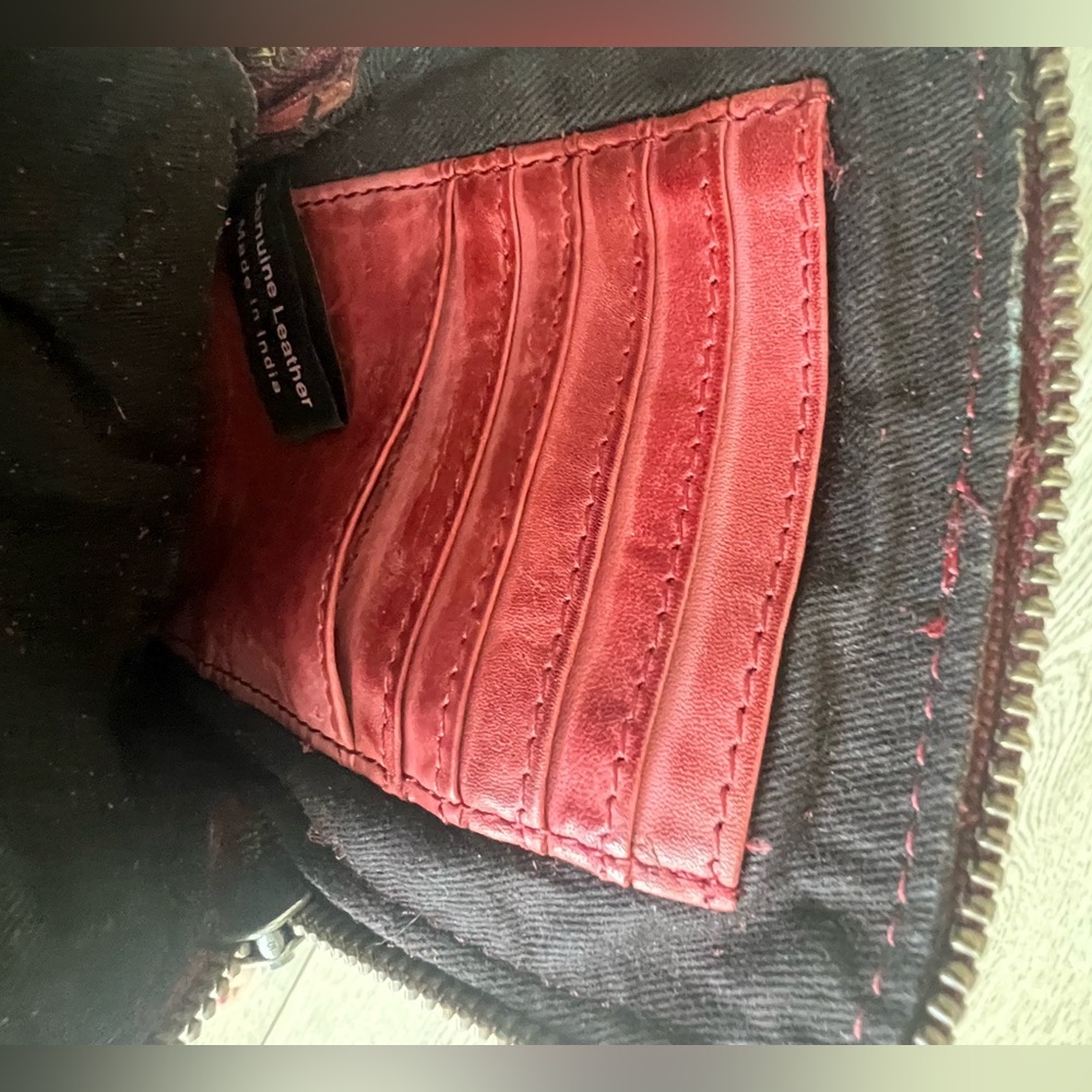 Harbour 2nd Benita Crossbody Bag Dark Red Leather Phone Case Purse - Picture 7 of 9